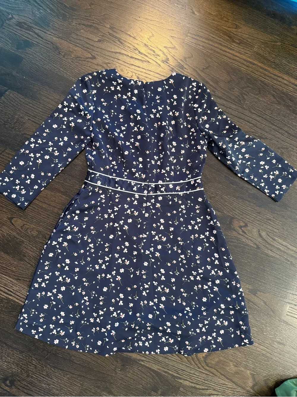 Banana Republic Navy Floral Fit & Flare Dress